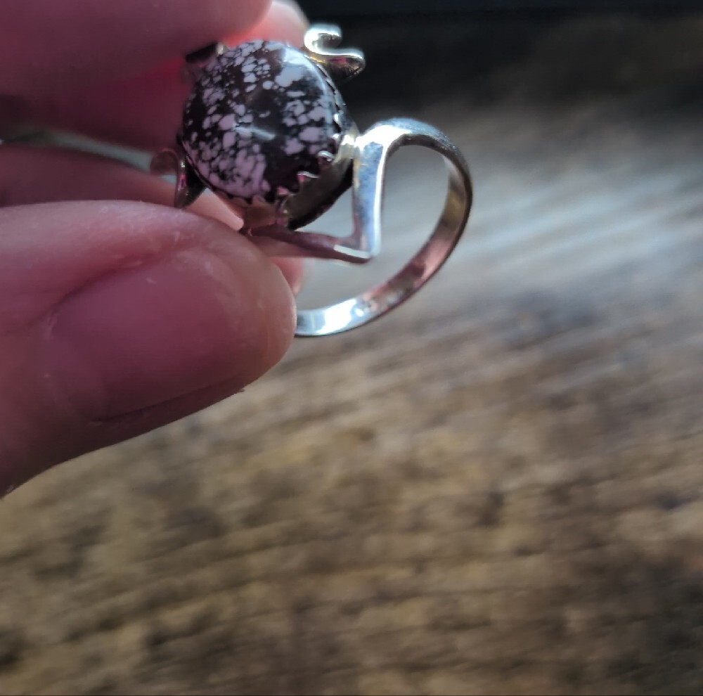 Silver Wild Horse Jasper Stone Ring - Picture 8 of 14